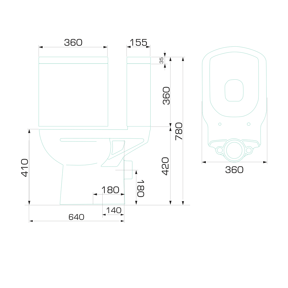 Диана Унитаз + бачок 43,08 кг. GESSO  - Вид №2