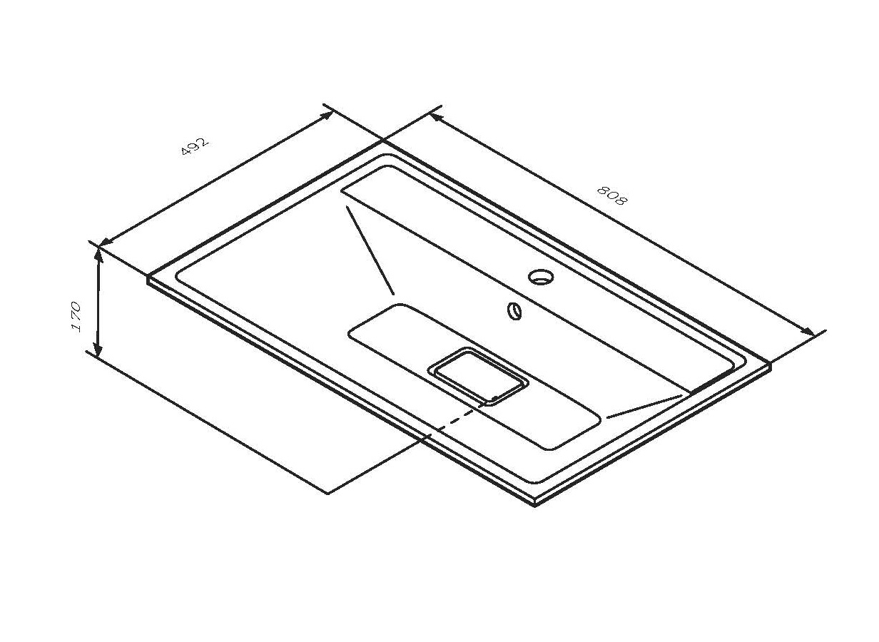 M50AWPX0801WG INSPIRE V2.0 раковина мебельная искусственный мрамор со сливом-переливом 80 см AM.PM Inspire 2.0  - Вид №1
