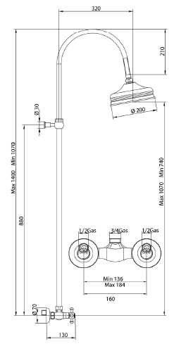 664620KO06 Душевая система Bandini Antica Santreyd - Вид №2