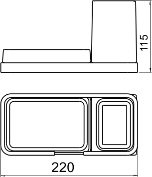 Стакан настольный Novaservis Metalia 4 6472.5 с мыльницей 64725 - Вид №1