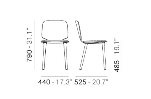 Деревянный стул с мягким сиденьем Pedrali Babila ARCH-00049684 - Вид №2