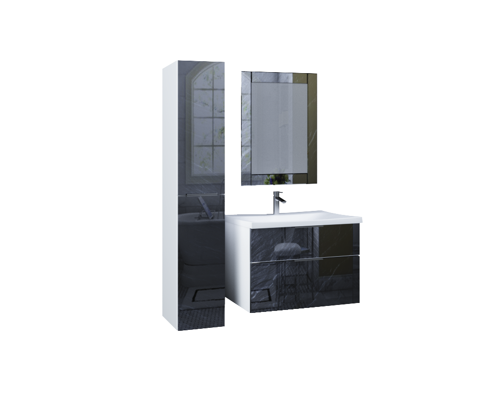 У73246 Зеркало Glass 60*80 Black stone 1 Marka Glass