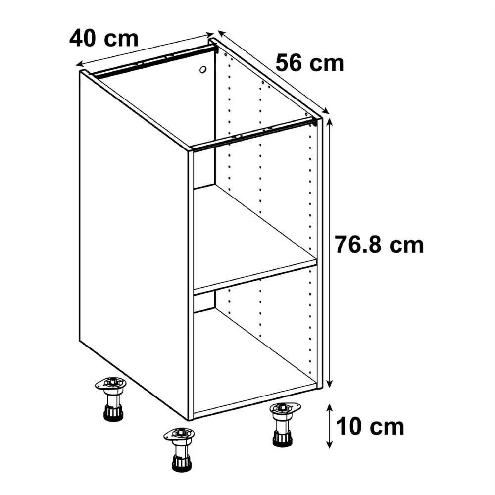 Каркас напольный Delinia ID 40x76.8x56 см, ЛДСП, цвет белый 82000300 STLM-2036407  - Вид №1
