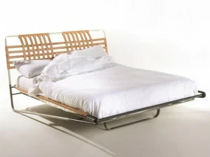 Barel Двуспальная кровать из трубчатого железа и кожи Volarte