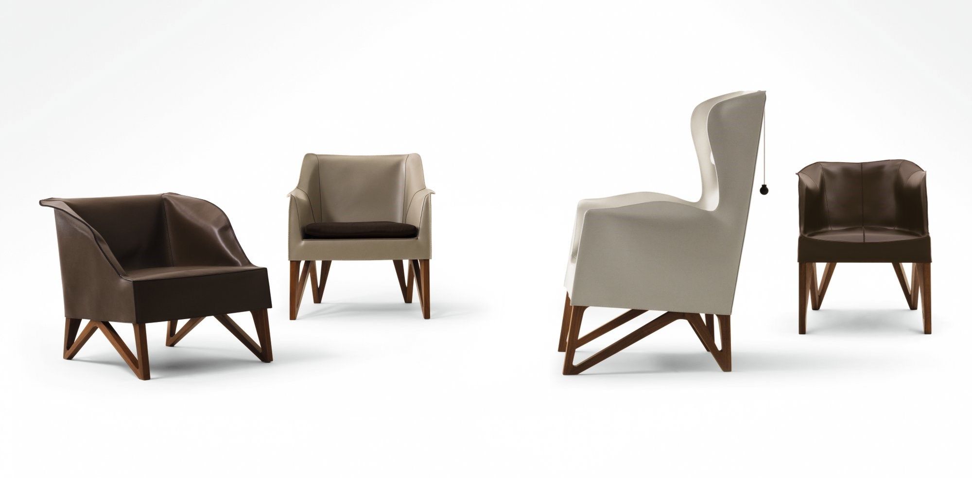 Кожаное кресло с подлокотниками Giorgetti Mobius ARCH-00106576 - Вид №3