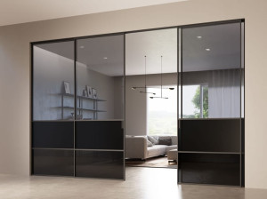 Раздвижная стеклянная подвижная стена