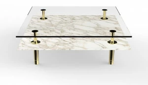 GHIDINI1961 Квадратный мраморный журнальный столик Legs