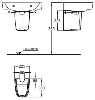 Полупъедестал для раковины Keramag Renova Nr.1 Plan 292150000 Santreyd  - Вид №4