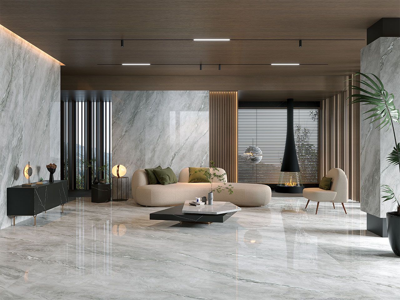 Пол / керамогранит с мраморным эффектом Kaleseramik плиты ARCH-00035212 - Вид №1