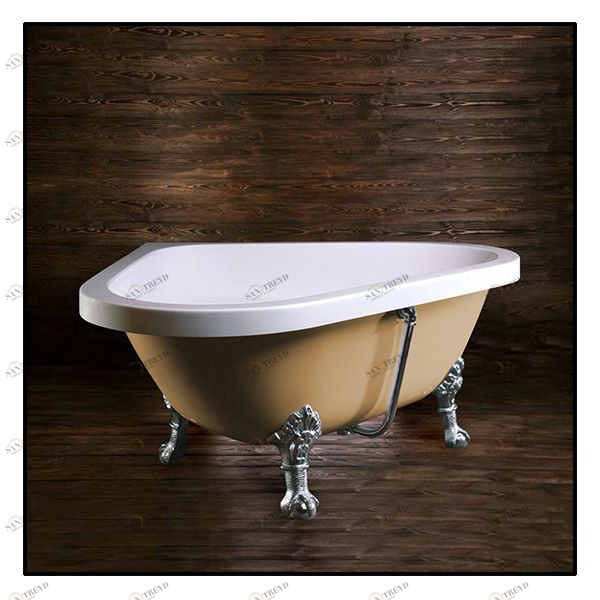 Ванна Akcjum Camelia WR-07-05-Ch-N угловая бежевая с хромированными ножками WR0705CHN