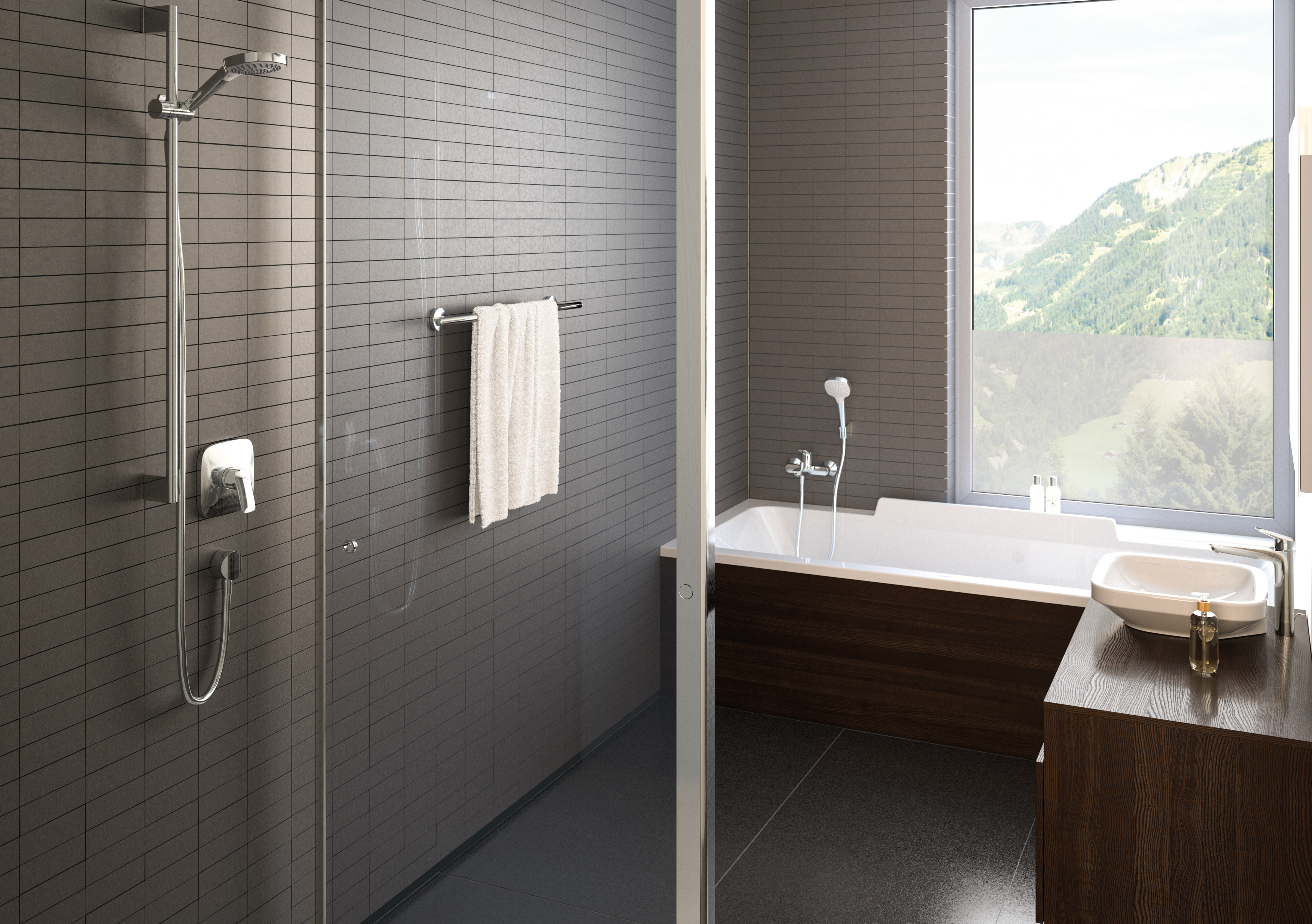 71091000 Logis Смеситель для раковины 190, однорычажный, без сливного набора Hansgrohe  - Вид №4