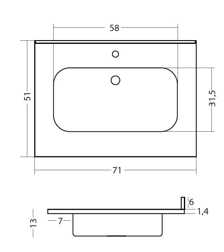 Встраиваемый умывальник из смолы Gaia Mobili Complements ARCH-00028734 - Вид №15