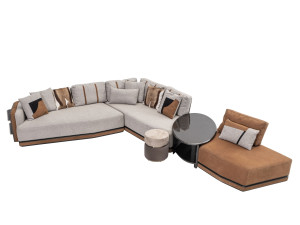 Угловой диван из ткани