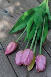 2952 220 a3 Искусственный букет тюльпанов, 5-кратный, 37 см, светло-фиолетовый H-andreas