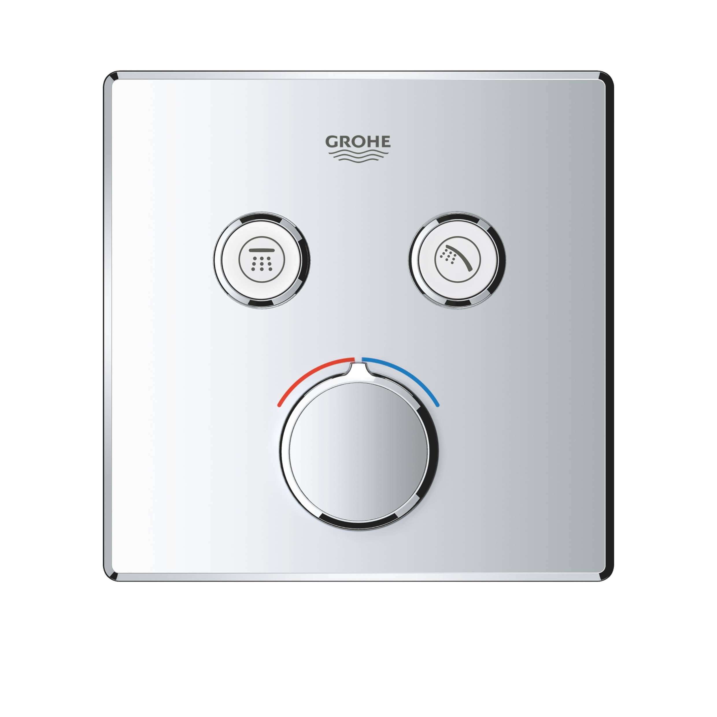 Внешняя часть смесителя GROHE Grohtherm SmartControl на 2 выхода, хром (29148000) - Вид №1