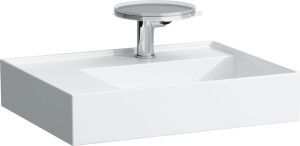 H8183357571111 Раковина, полочка слева, со специальным скрытым сливом, для установки на поверхность LAUFEN PRO