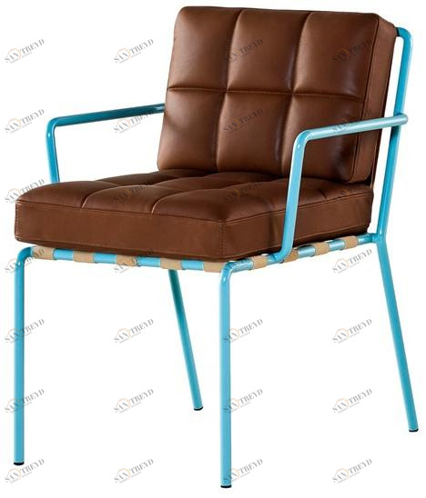 Tacchini Мягкое кожаное кресло с подлокотниками sun-id-1395102