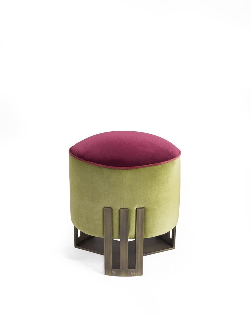 ETRO Home Interiors Круглый пуф, обитый тканью и бархатом Klee E.kle.222.b - Вид №2