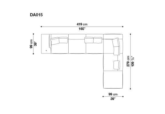 3-местный тканевый диван с полуостровом B&B Italia док ARCH-00061121 - Вид №52