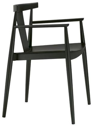 Andreu World Стул из бука с подлокотниками и открытой спинкой Smile So0335 - Вид №2