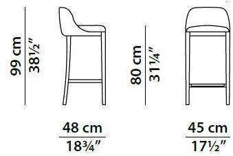 BAXTER Высокий кожаный табурет со спинкой Decor sun-id-1507486 - Вид №5