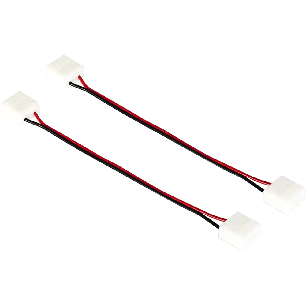 Коннектор для одноцветной светодиодной ленты 12-24В 10мм IP65 2 клипсы с проводами контакты по центру APEYRON STLM-2112146