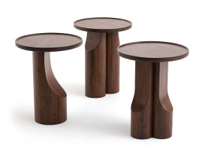 Круглый журнальный столик из орехового дерева