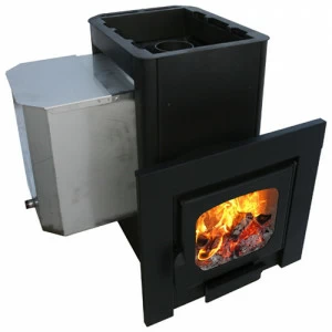 Печь для бани Варвара Мини с баком для воды вынос 130 Панорамная