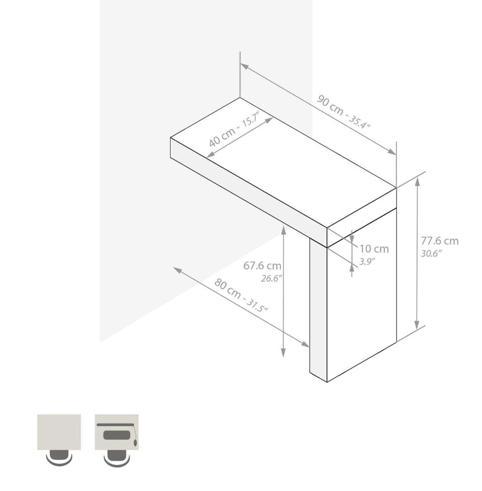 Прямоугольный настенный стол в меламине Mobili Fiver Evolution ARCH-00134577 - Вид №30