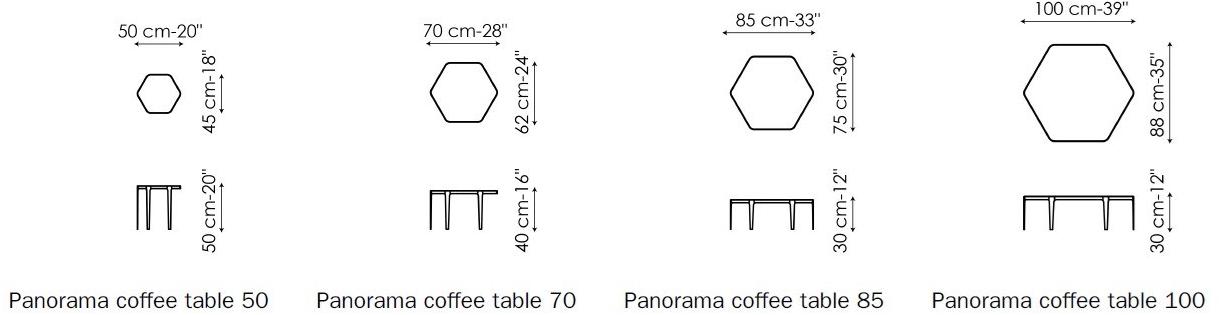 Bonaldo Шестиугольный керамический журнальный столик Panorama sun-id-1487776 - Вид №3