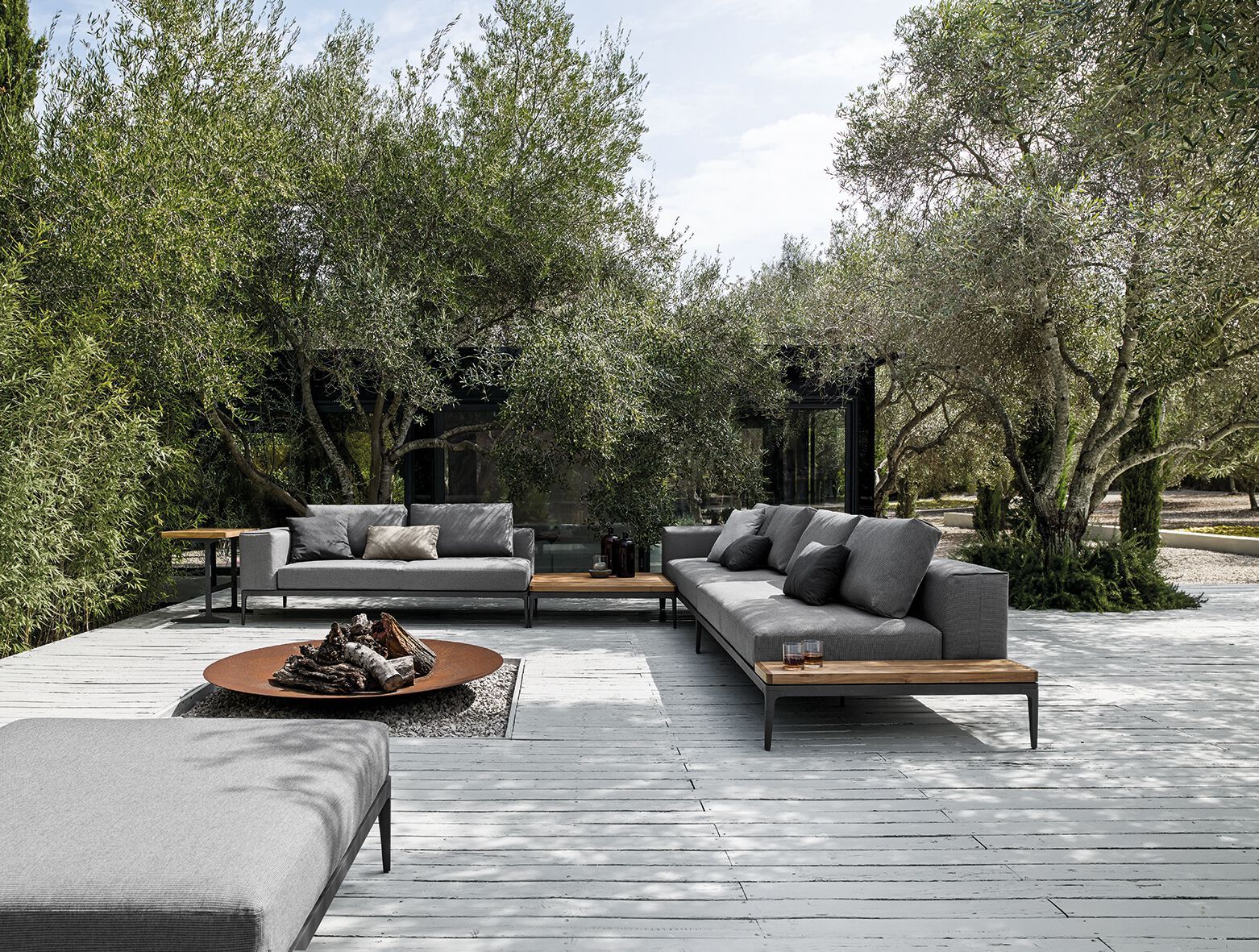 Тканевый модульный садовый диван Gloster сетка ARCH-00132626 - Вид №22