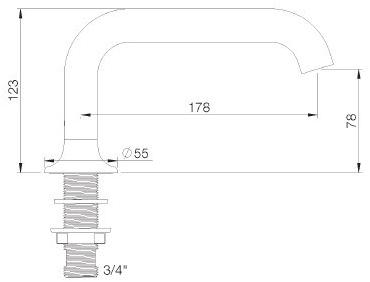 rvb Столешница для умывальника из хромированной латуни Times 8010.--.90 - Вид №1