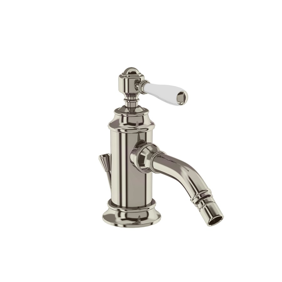 Burlington Arcade Смеситель для биде, однорычажный, Arcade, со сливным клапаном Никель с черным рычагом ABL13N  - Вид №2