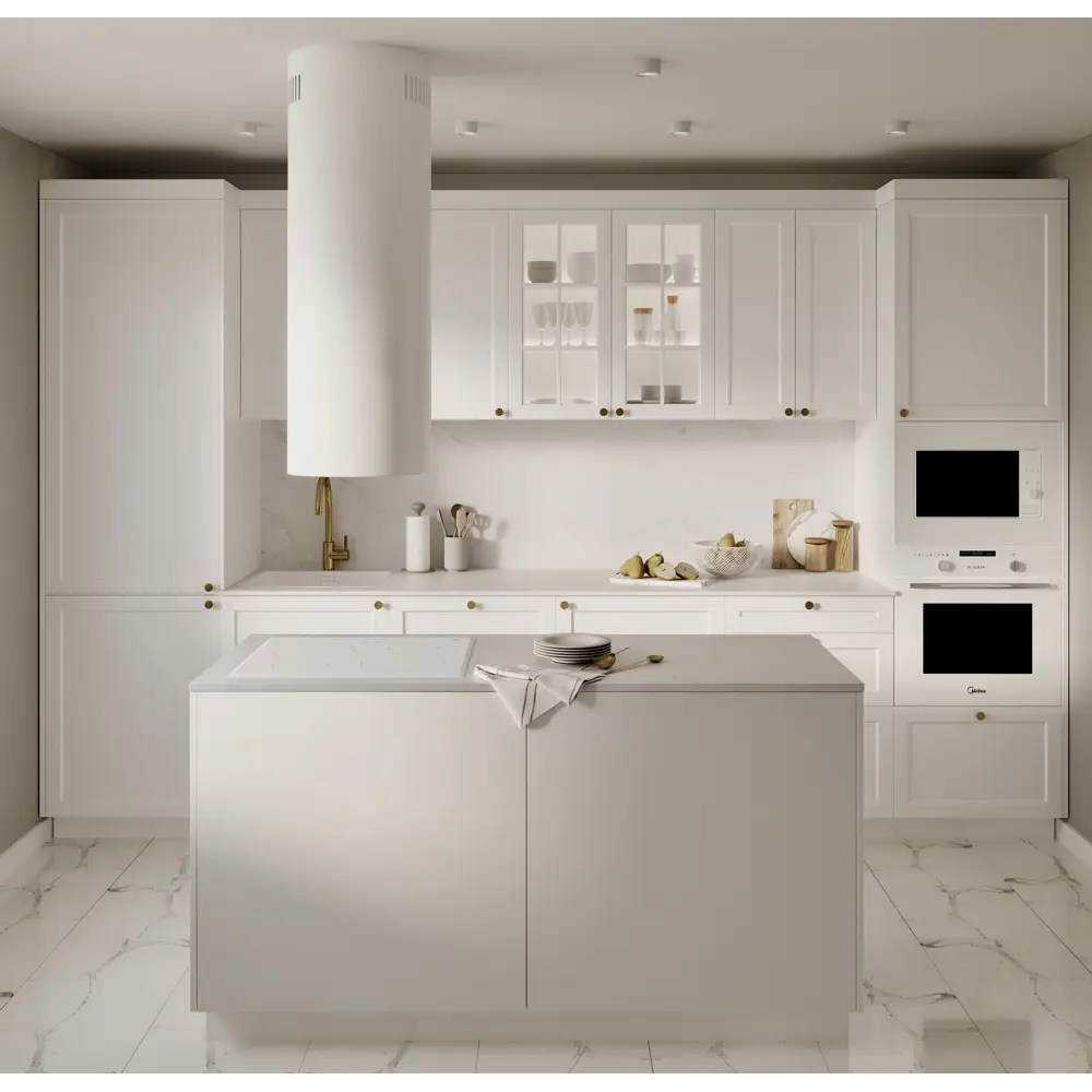 Фасад кухонного шкафа Ньюпорт 44.7x16.7 см KONSENSA МДФ цвет белый Ньюпорт белый STLM-2130331 - Вид №7