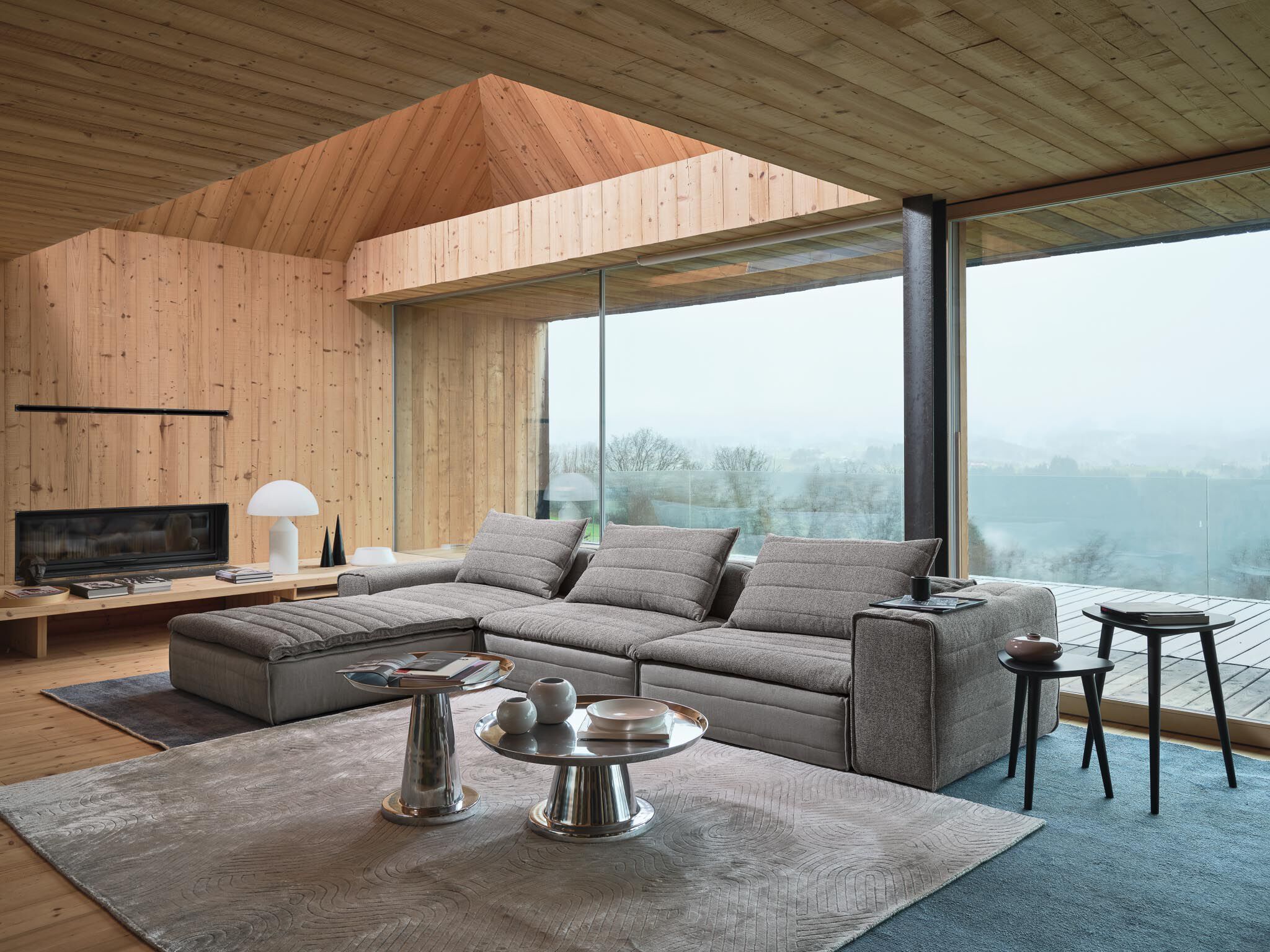 4-местный угловой диван из ткани Gervasoni Samet High ARCH-00063508