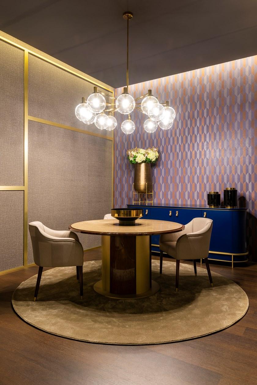 Stylish Club Круглый обеденный стол из эвкалипта и мрамора Kensington Scf.k11 - Вид №2