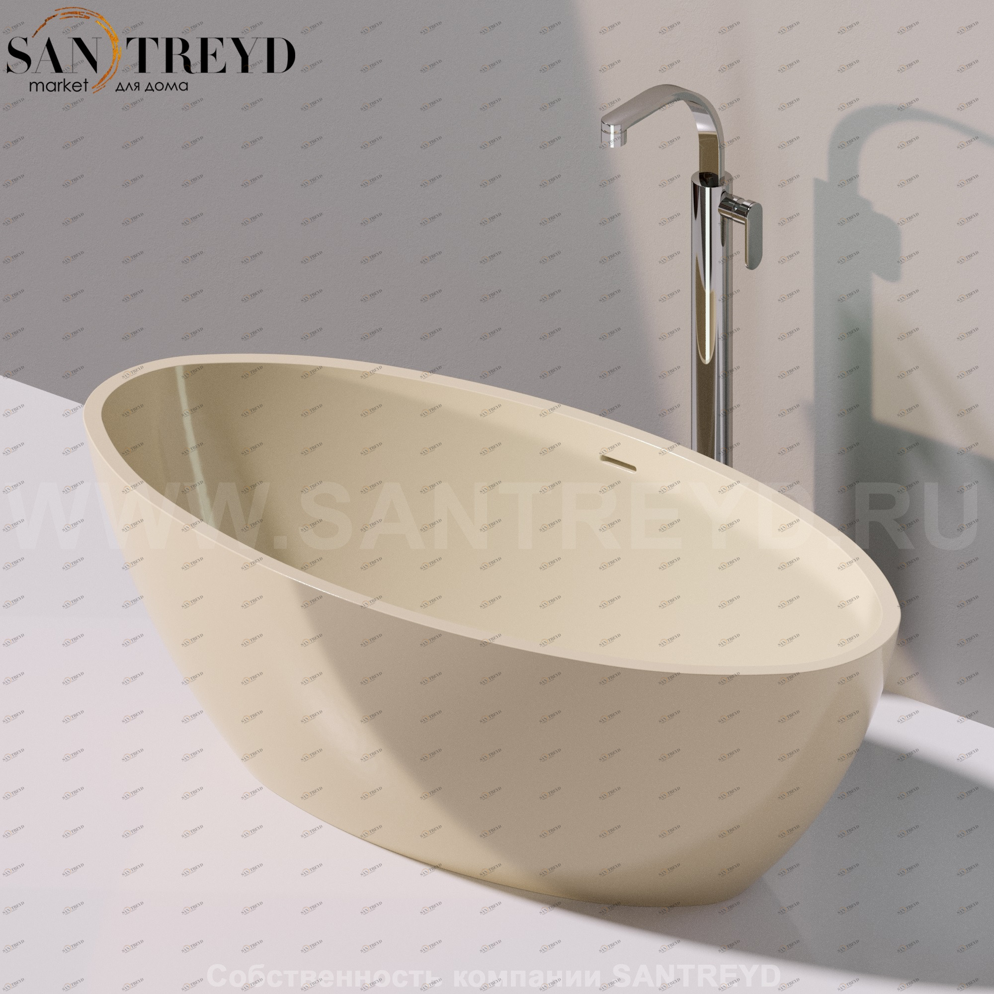 Flaminia APP Ванна свободностоящая 150 см бежевая AP150V.1015 Ceramica Flaminia AP150V1015