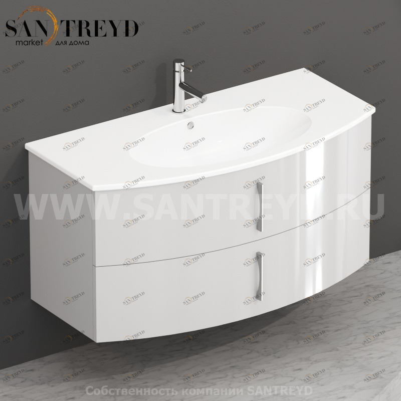 MDMC10Y001 Тумба с двумя ящиками 100 см белая Globo 4ALL Италия Ceramica Globo