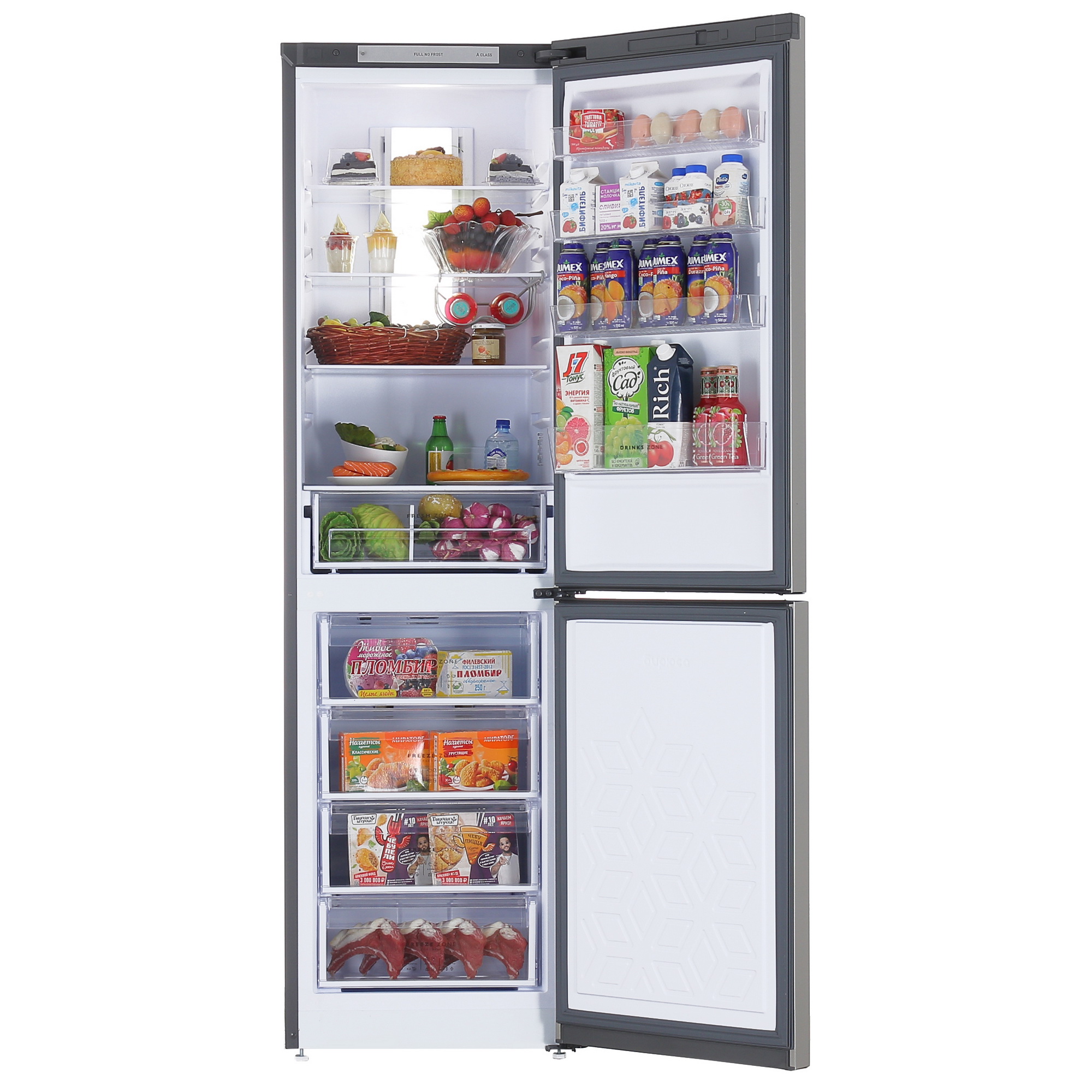 9066258 Холодильник с морозильником   Бирюса I980NF серебристый STDN-0095658 - Вид №5