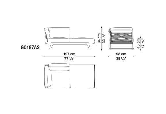 Ткань сад диван с полуостровом B&B Italia Outdoor Чт ARCH-00073529 - Вид №12