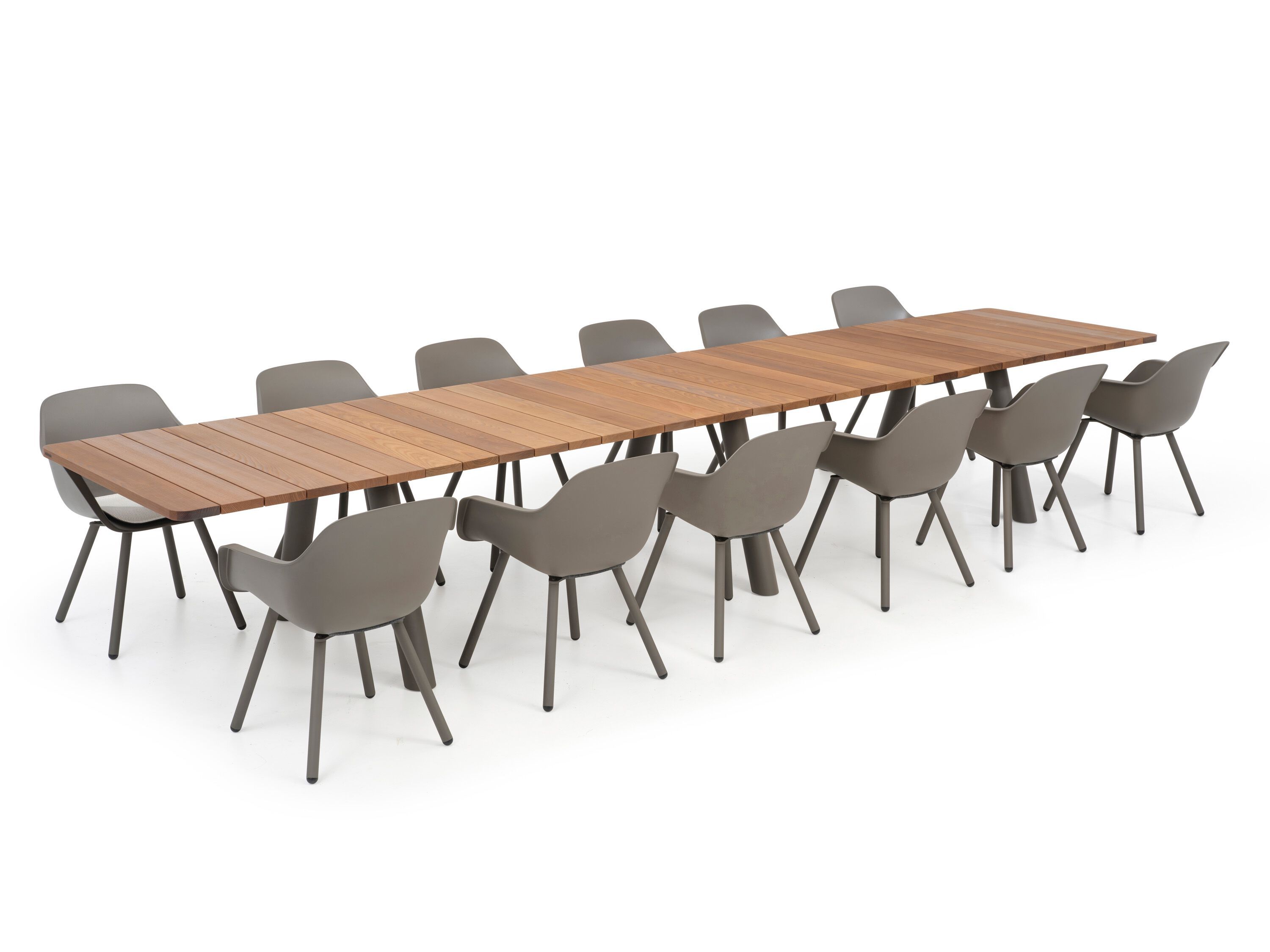 Стальной и деревянный прямоугольный садовый стол Extremis Panigiri ARCH-00110171 - Вид №1