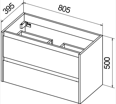 Мебель для ванной комнаты BelBagno KRAFT 39-800 Rovere Nebrasca Nature  - Вид №3