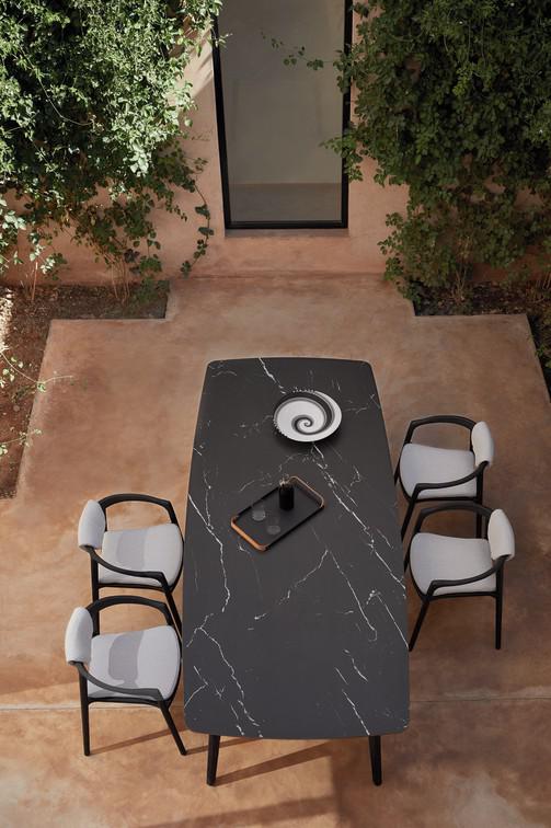 MNST980 Обеденный стол teak nero ⌀100см Manutti Torsa - Вид №22