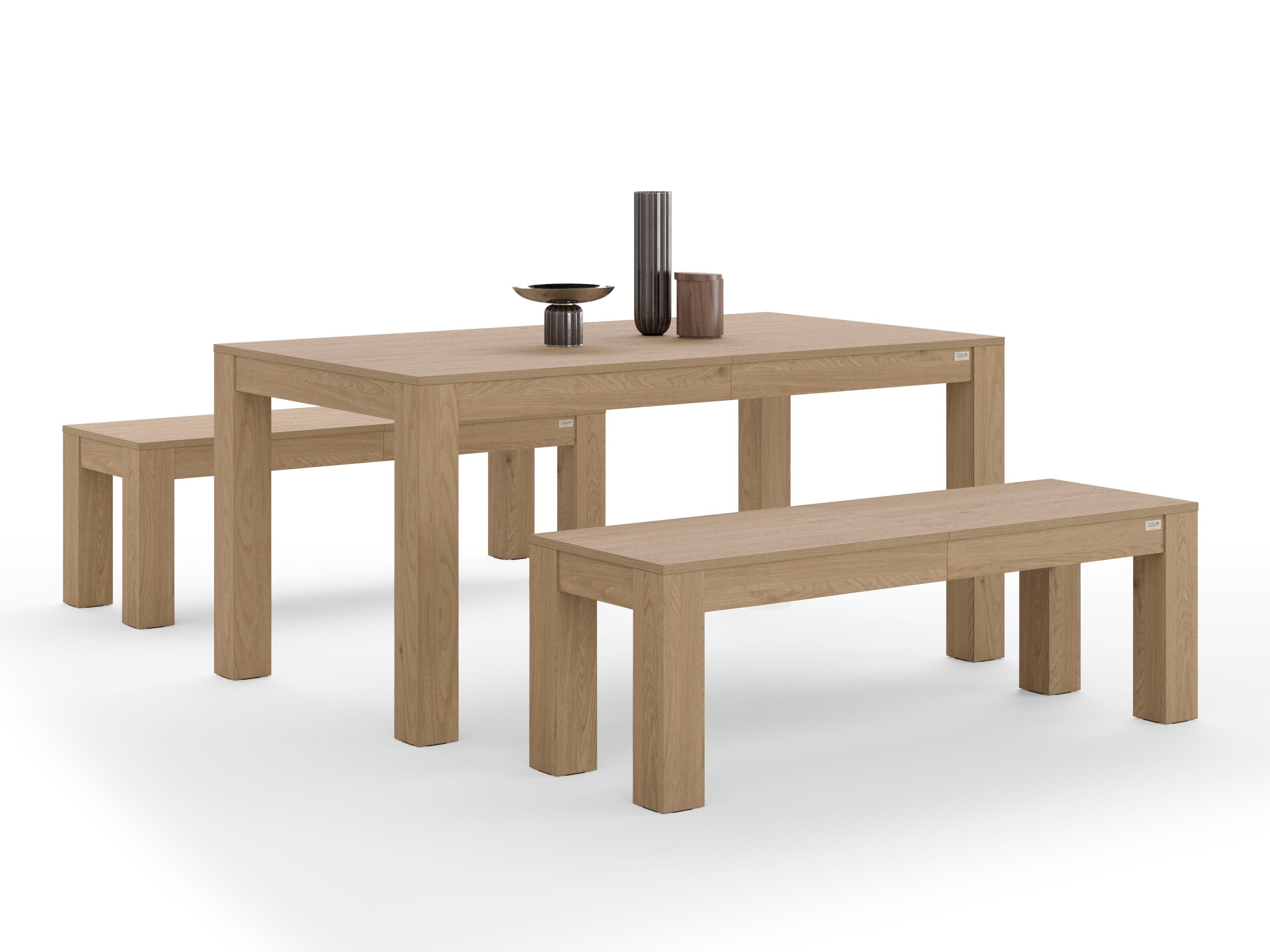 Выдвижной стол из дуба с 2 скамейками Mobili Fiver Rachele ARCH-00144679 - Вид №4