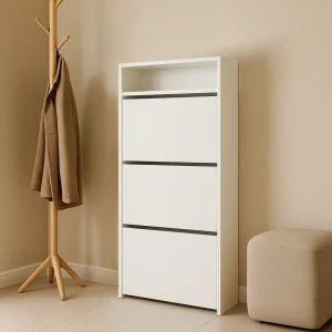 Обувница 50x126.3x17.3 см 3 ящика ЛДСП цвет белый