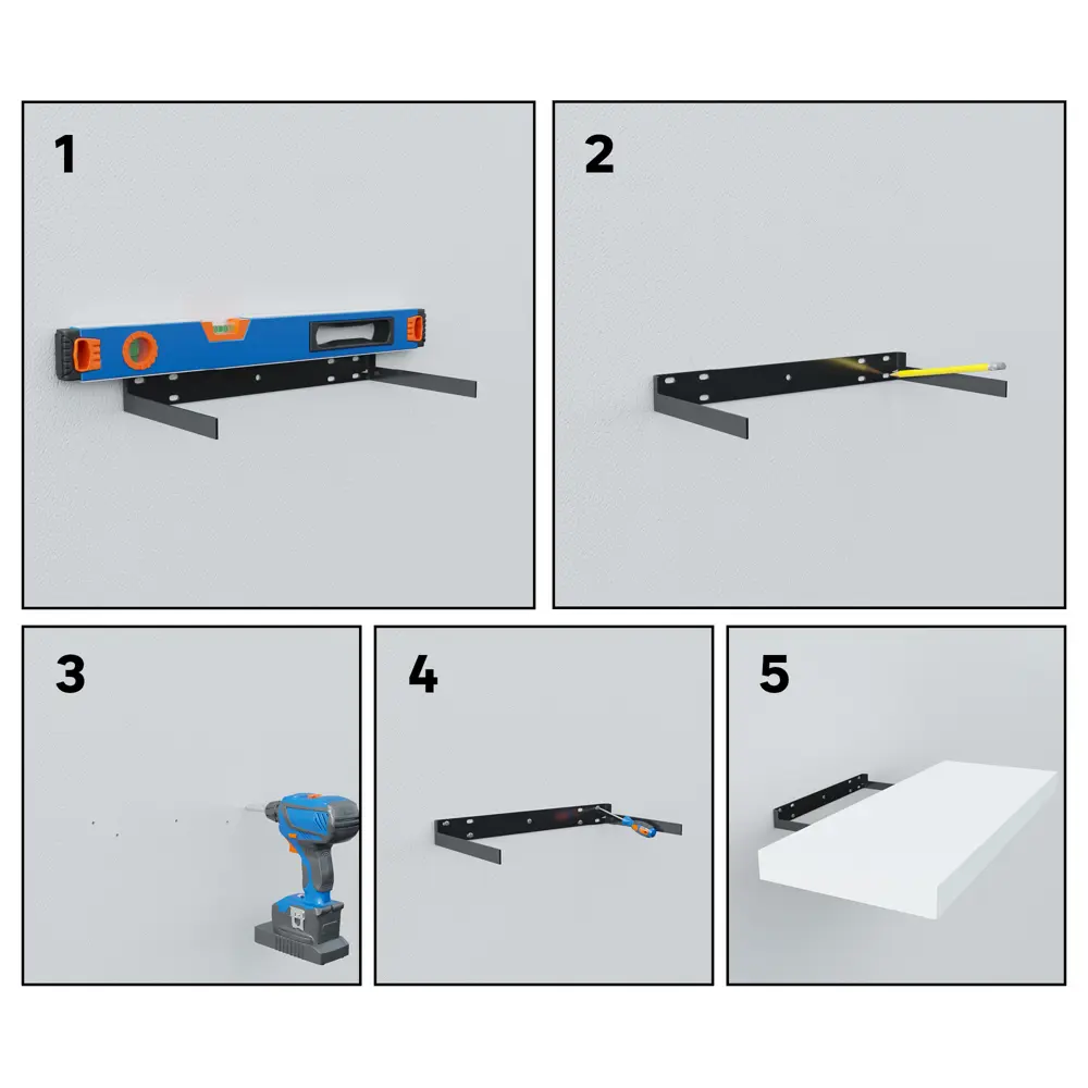 Полка настенная Spaceo White 60x23.5 см МДФ цвет белый STLM-2147232 - Вид №8