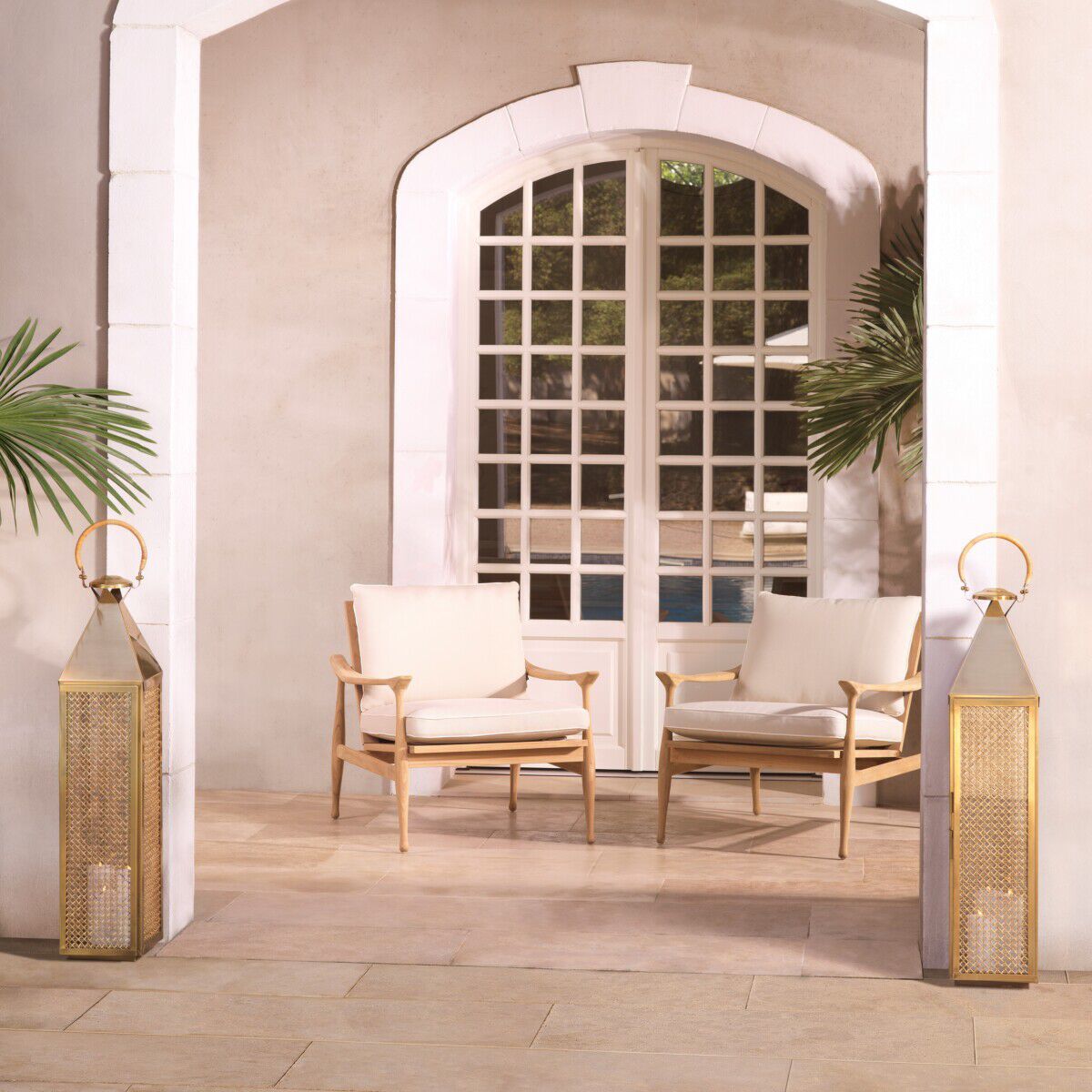 Фонарь из латуни и ротанга Eichholtz ураган ARCH-00054317 - Вид №4