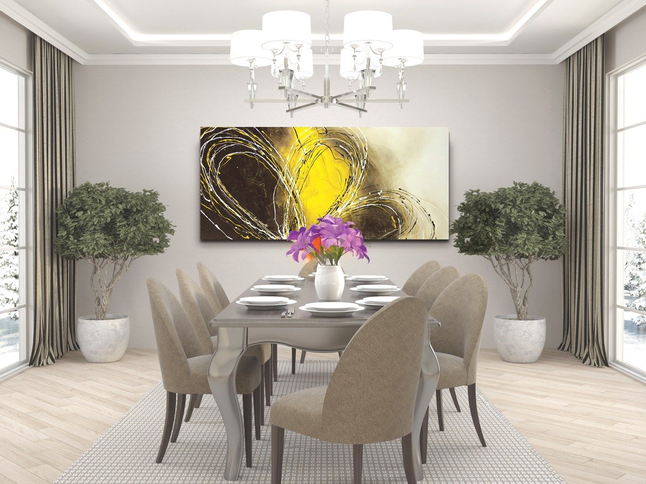 Алюминиевый полотенцесушитель Termo Design текстурная живопись ARCH-00046760 - Вид №3