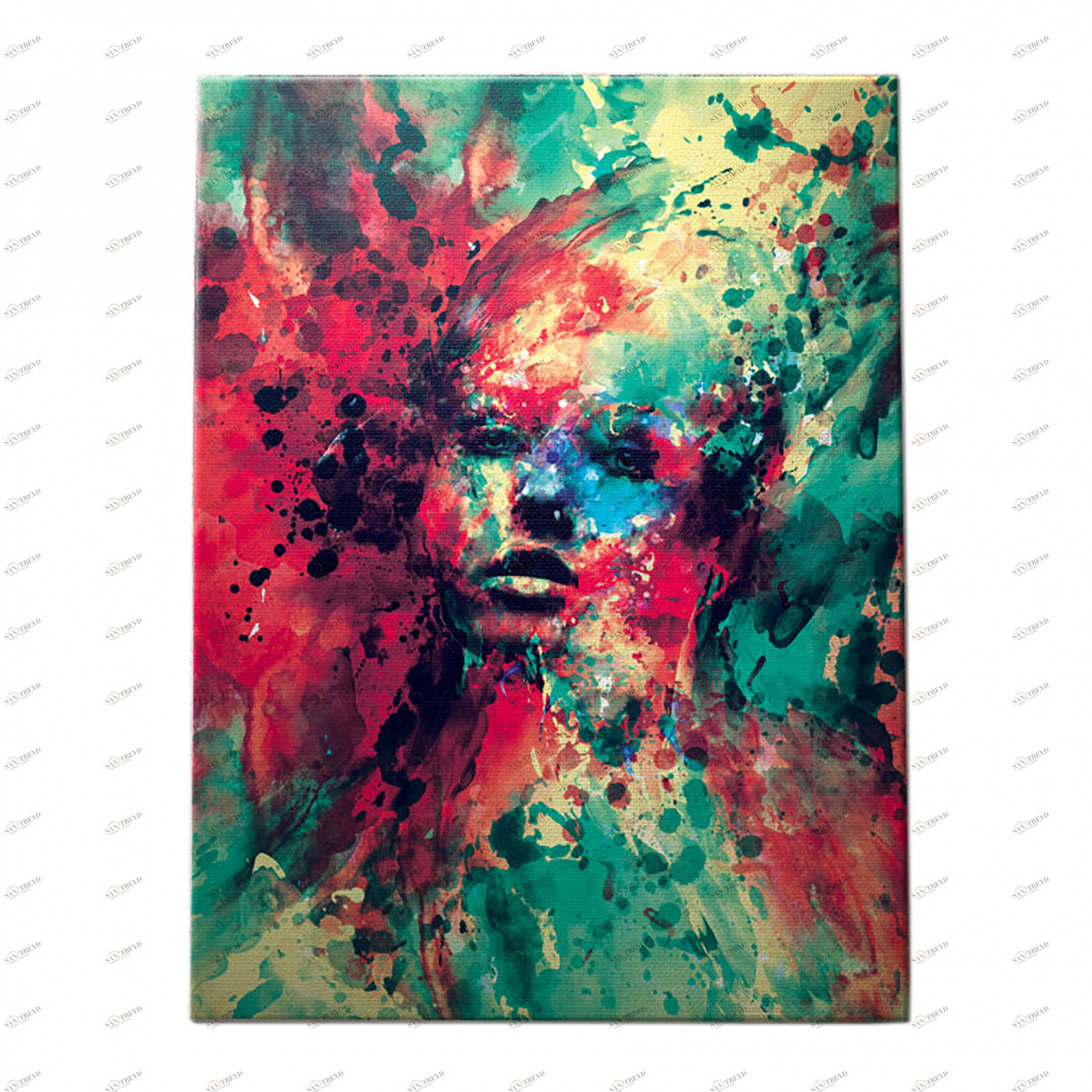 Картина портрет девушки 100х80 см Metamorph by Riza Peker ICON DESIGNE  096858 Зеленый;красный;разноцветный 