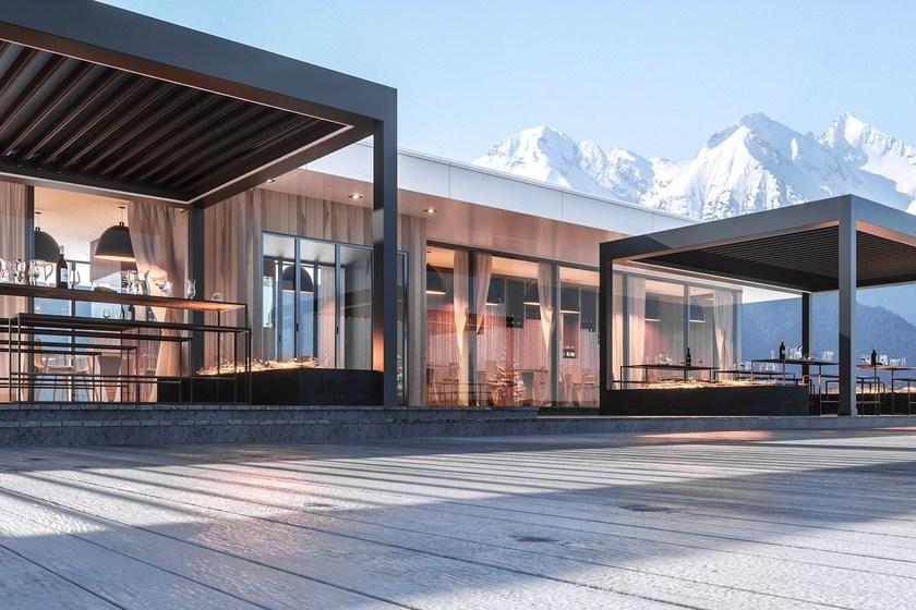 HELLA Алюминиевая пергола с регулируемыми жалюзи и подсветкой sun-id-1417302 - Вид №2